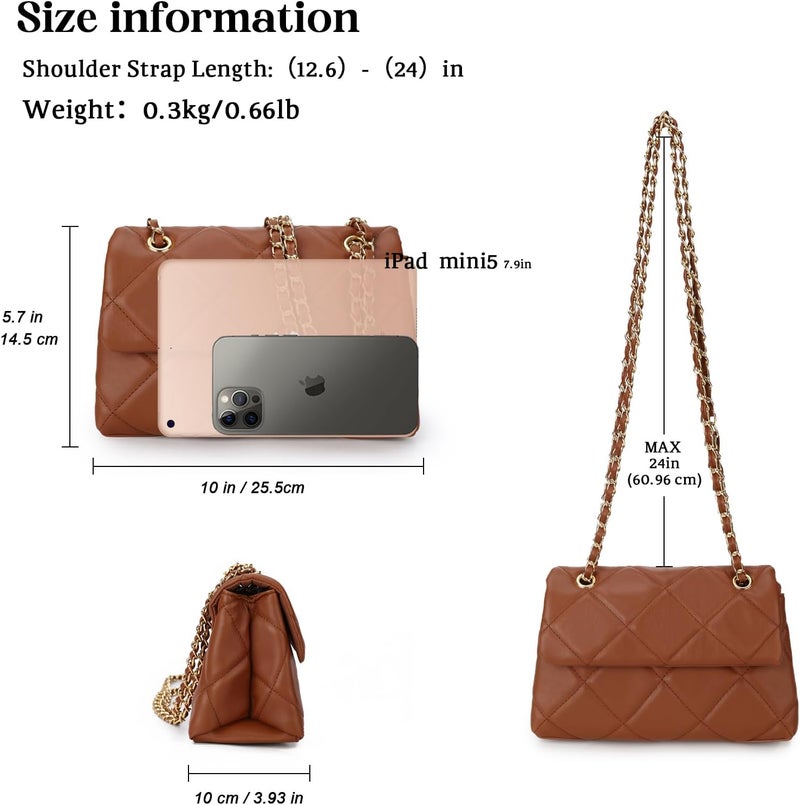 Gladdon Quilted Crossbody Purses for Women Small Ladies Shoulder Bags with Chain Trendy Clutch Purse Cute Designer Bag - Image 2